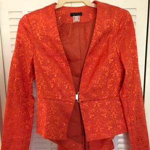 Women detailed blazer, color orange, size 2